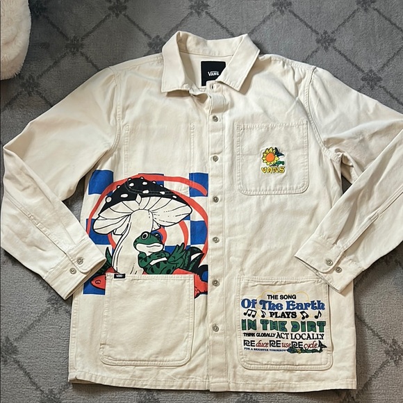 Vans Other - Vans Cream Jacket with Graphic Design